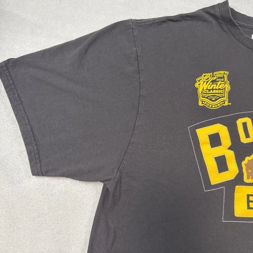Reebok Boston Bruins 2016 Winter Classic Foxboro T-Shirt Men’s XL Black NHL